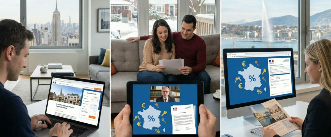 Expatriés à New York, Toronto et Genève préparant un investissement immobilier en France : simulation de crédit et visioconférence à distance